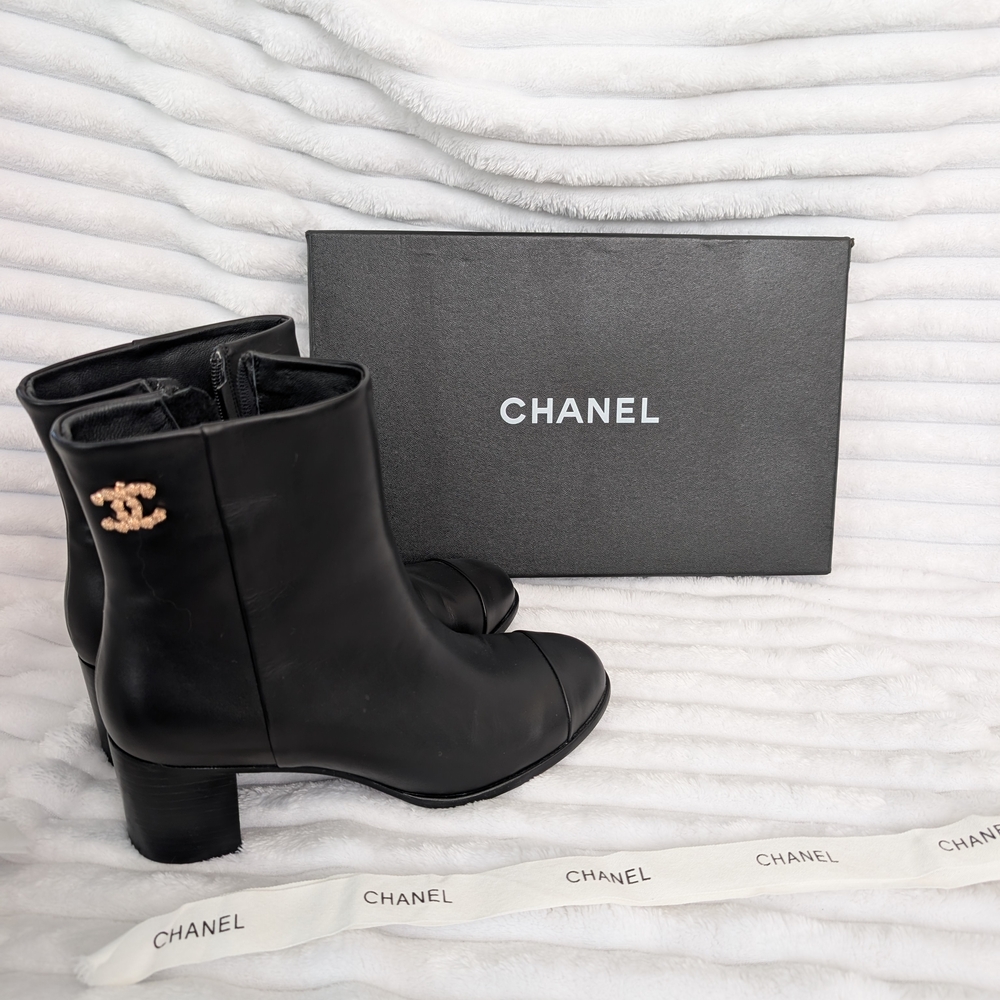 Chanel Black Ankle Boots